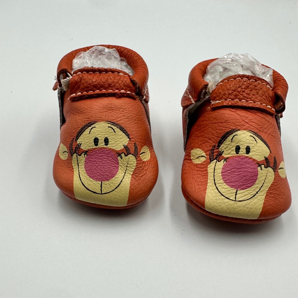Disney Baby x Freshly Picked Tigger Leather Moccasins Orange Infant Size 1